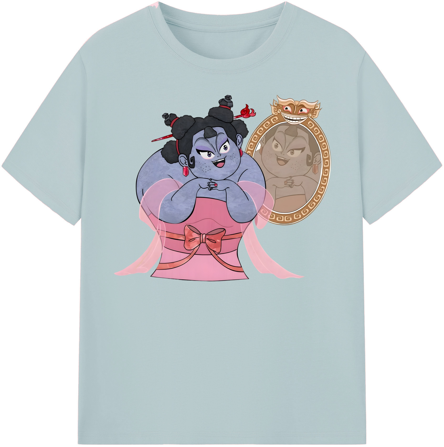 （画像用） Ne Zha 2 ナタ 魔童の大暴れ 綿100％半袖Tシャツ（フロントプリント）